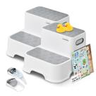 Banco Infantil UNCLE WU Kit com 2 Unidades Antiderrapante Altura 23,5 cm Livre de BPA