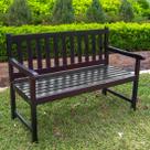 Banco International Caravan Highland Acacia Wood 125cm - Preto
