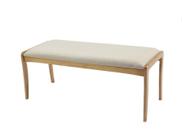 Banco Izza Estofado Cor Papel com Base Madeira Amêndoa 113 cm - 69339 Banco Izza Estofado Cor Papel com Base Madeira Amêndoa 113 cm - 69339