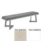 Banco MH-5347 Herval 155 cm Madeira Laca Fosca Branca Assento Estofado Bege A6 Banco MH-5347 Herval 155 cm Madeira Laca Fosca Branca Assento Estofado Bege A6