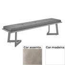 Banco MH-5347 Herval 155 cm Madeira Laca Fosca Branca Assento Estofado Cinza A2 Banco MH-5347 Herval 155 cm Madeira Laca Fosca Branca Assento Estofado Cinza A2