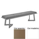 Banco MH-5347 Herval 155 cm Madeira Laca Fosca Branca Assento Estofado Marrom A Banco MH-5347 Herval 155 cm Madeira Laca Fosca Branca Assento Estofado Marrom A