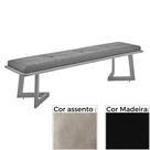 Banco MH-5347 Herval 155 cm Madeira Laca Fosca Preta Assento Estofado Cinza A2 Banco MH-5347 Herval 155 cm Madeira Laca Fosca Preta Assento Estofado Cinza A2