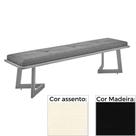 Banco MH-5347 Herval 155 cm Madeira Laca Fosca Preta Assento Estofado Marfim A6 Banco MH-5347 Herval 155 cm Madeira Laca Fosca Preta Assento Estofado Marfim A6
