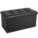 Banco otomano COSYLAND dobrável de couro 76x38x38cm com armazenamento Banco otomano COSYLAND dobrável de couro 76x38x38cm com armazenamento