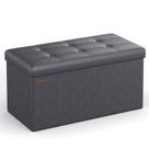 Banco Otomano de Armazenamento Dobrável SONGMICS - Cinza Escuro (ULSF040G01)