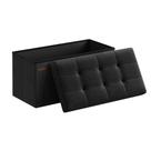 Banco Otomano de Armazenamento Dobrável SONGMICS Mazie - 30cm - Preto