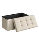 Banco otomano de armazenamento SONGMICS dobrável 76 cm bege ULSF47BE