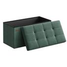 Banco Otomano SONGMICS Mazie com Armazenamento - 76x38x38cm - Verde Retrô