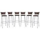 Banco Para Balcão Alto Estrutura Prata Encosto Junco Argila Ideal Bancadas Ilhas Cozinha Americana Kit 6 Banquetas Itagold Banco Para Balcão Alto Estrutura Prata Encosto Junco Argila Ideal Bancadas Ilhas Cozinha Americana Kit 6 Banquetas Itagold