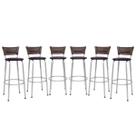 Banco Para Balcão Alto Estrutura Prata Encosto Junco Argila Ideal Bancadas Ilhas Cozinha Americana Kit 6 Banquetas Itagold Banco Para Balcão Alto Estrutura Prata Encosto Junco Argila Ideal Bancadas Ilhas Cozinha Americana Kit 6 Banquetas Itagold