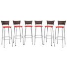 Banco Para Balcão Alto Estrutura Prata Encosto Junco Argila Ideal Bancadas Ilhas Cozinha Americana Kit 6 Banquetas Itagold