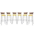 Banco Para Balcão Alto Estrutura Prata Encosto Junco Cappuccino Ideal Bancadas Ilhas Cozinha Americana Kit 6 Banquetas Itagold Banco Para Balcão Alto Estrutura Prata Encosto Junco Cappuccino Ideal Bancadas Ilhas Cozinha Americana Kit 6 Banquetas Itagold