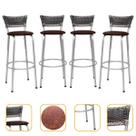 Banco Para Balcão Alto Estrutura Prata Encosto Junco Degradê Ideal Bancadas Ilhas Cozinha Americana Kit 4 Banquetas Itagold