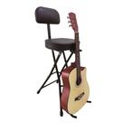 Banco Para Violonista Com Encosto Ergonômico e Apoio Para os Pés Ideal Para Ensaios, Estudo de Violão, Palco, Igrejas e Estúdios