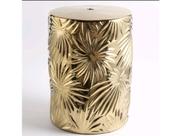 Banco Porcelana Garden Seat Dourado Relevos Florais Formosa Banco Porcelana Garden Seat Dourado Relevos Florais Formosa