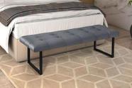 Banco Recamier Estofado Quarto Solteiro 90cm com Tecido de Veludo com Capitonê e Pés de Ferro Estilo Industrial para Cama Box Decorativo Luxuoso