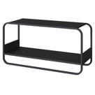 Banco Sapateira Orgânica Luna Artesano 90 cm (largura) em MDP Nero Base Metal Preto