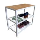 Banco Sapateira Strassis Design SD-3501-60 Metal e MDF Cor: Branca Banco Sapateira Strassis Design SD-3501-60 Metal e MDF Cor: Branca