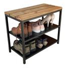 Banco Sapateira Strassis Design SD-5003 Metal e Madeira Cor: Preta Banco Sapateira Strassis Design SD-5003 Metal e Madeira Cor: Preta