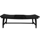 Banco Siena Estrutura Madeira Preto com Assento Tela Natural Preta 124 cm - 70576