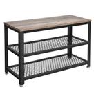 Banco VASAGLE 30x73x45 cm, sapateira de 3 camadas, malha metálica
