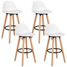 Bancos de bar COSTWAY Modern Armless Kitchen, conjunto de 4 brancos