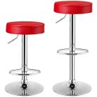 Bancos de bar COSTWAY Modern Swivel Backless PU em couro PU vermelho Bancos de bar COSTWAY Modern Swivel Backless PU em couro PU vermelho