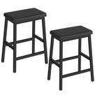 Bancos de bar HOOBRO BB01MD01 24 cm Conjunto de 2 em couro PU preto
