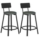 Bancos de bar VASAGLE, conjunto de 2 estofados em PU com 75 cm de altura