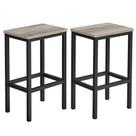 Bancos de bar VASAGLE ULBC065B02 cinza e preto, conjunto de 2