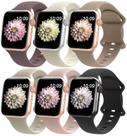 Band RQQ, pacote com 6 unidades, silicone, esportiva, impermeável para Apple Watch