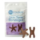 Bandagens Tru-Colour para juntas e pontas dos dedos, 20 unidades, marrom escuro