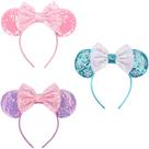 Bandana AQOKKA Mouse Ears com laço, fantasia de cosplay da Minnie