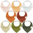 Bandana Bibs KeaBabies Quin, pacote com 8 unidades para bebês, meninas e meninos