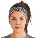 Bandana CHARM Boho Twist Turban elástica de algodão cinza para mulher