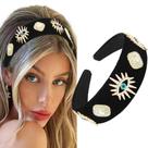 Bandana Coridy Black Baroque Wide Rhinestone Evil Eyes