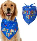 Bandana de aniversário para cães, cachecol ajustável para cã