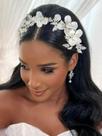 Bandana de casamento Bridal Hair Vine Catery Flower Bride prateada