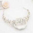 Bandana de casamento Oriamour Bridal Pearl & Crystal Silver