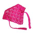 Bandana de Crochê Pink com Design Floral Feita à Mão