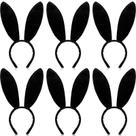 Bandana de pelúcia com orelhas de coelho WILLBOND, fantasia de Halloween (6 unidades)