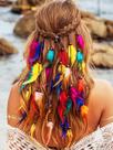 Bandana de penas GENBREE Boho Rainbow Hair Accessories Feminina