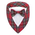 Bandana de smoking para cães ADOGGYGO, gravata borboleta xadrez vermelha L