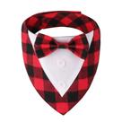 Bandana de smoking para cães ADOGGYGO, gravata borboleta xadrez vermelha pequena