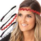 Bandana feminina Hipsy ajustável antiderrapante, moderna, pacote com 3