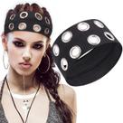 Bandana feminina Noverlife, ilhós ocos, elástica, preta Bandana feminina Noverlife, ilhós ocos, elástica, preta
