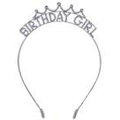 Bandana FROG SAC Birthday Girl Crown Rhinestone Tiara Silver