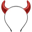 Bandana Glitter Devil Horns, fantasia de Halloween vermelha para todos