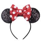 Bandana JIAHANG Polka Dot Mic Mouse Ear Lantejoulas e laço para mulheres